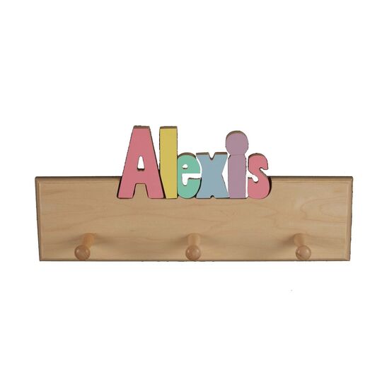 Name Peg Rack in Natural Maple